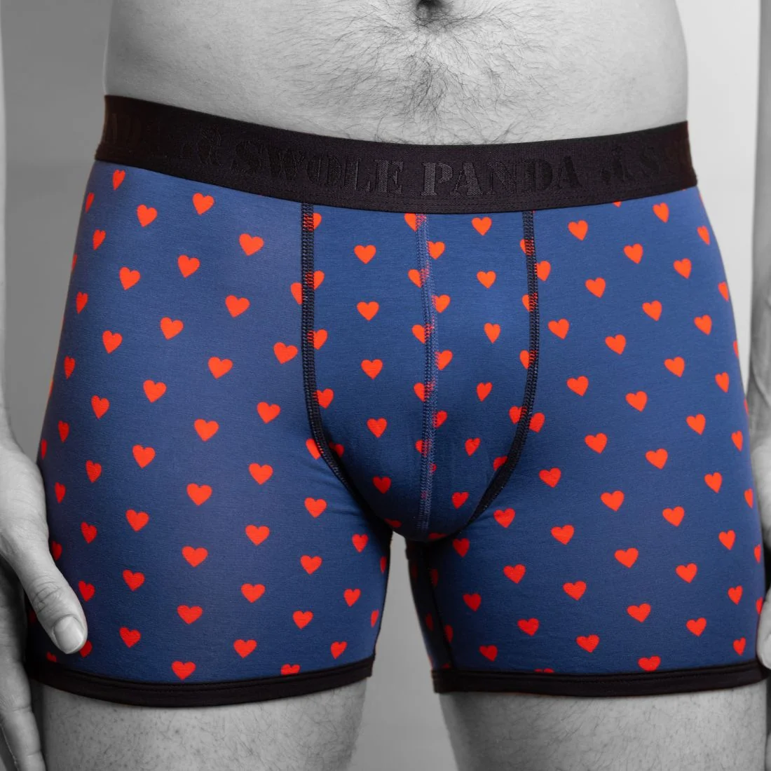 Hearts Bamboo Boxer Brief, Blue/red