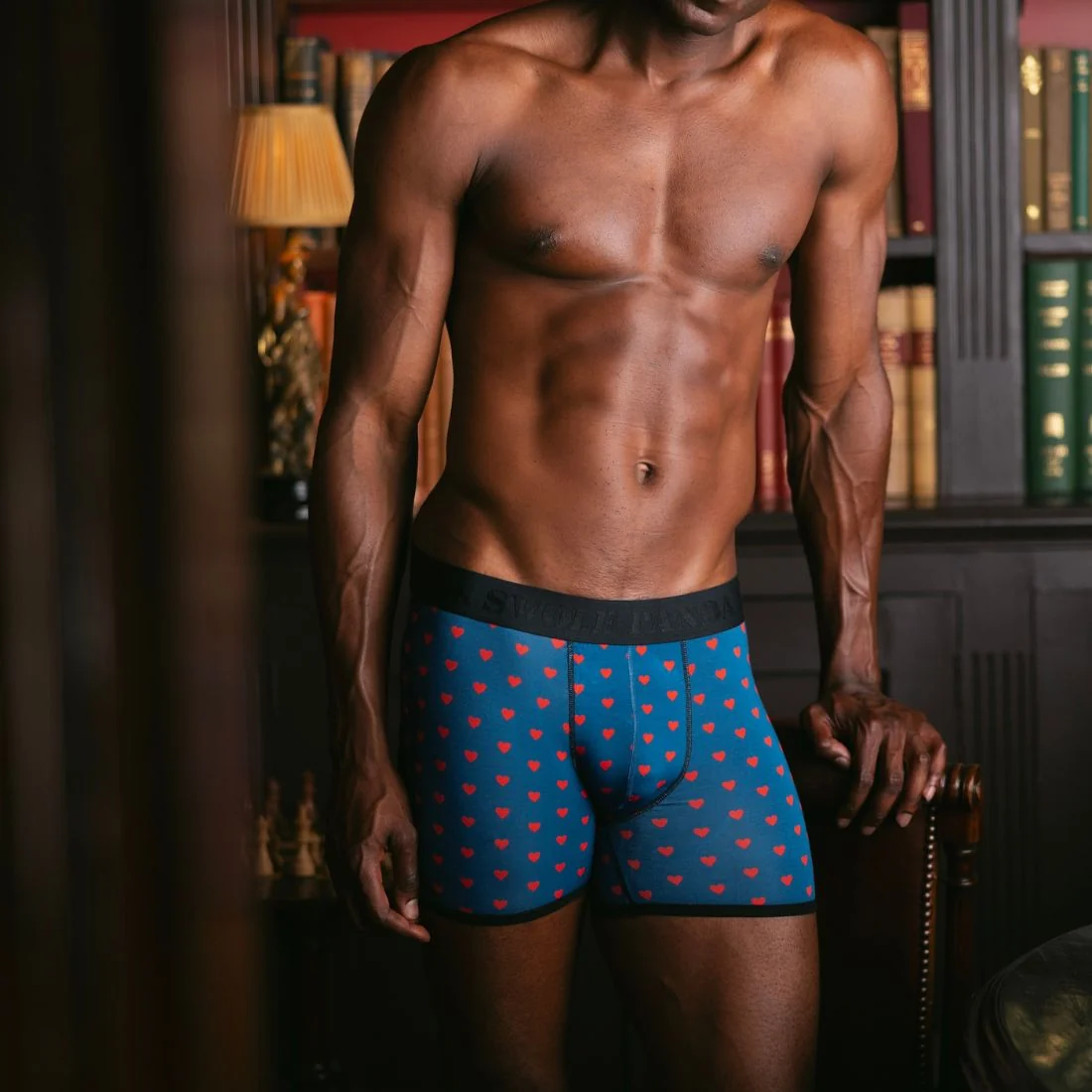 Hearts Bamboo Boxer Brief, Blue/red - Image 3