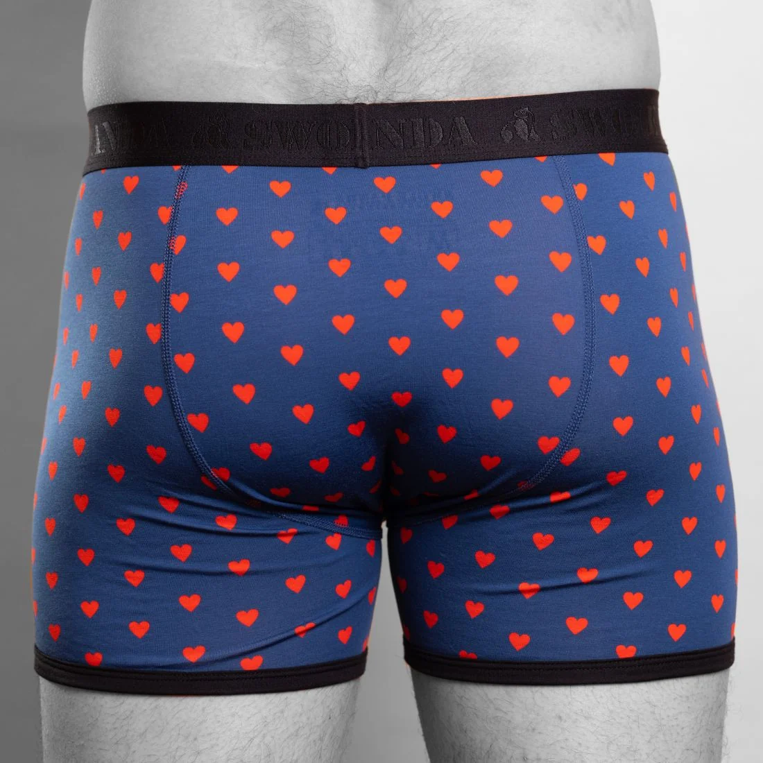 Hearts Bamboo Boxer Brief, Blue/red - Image 5