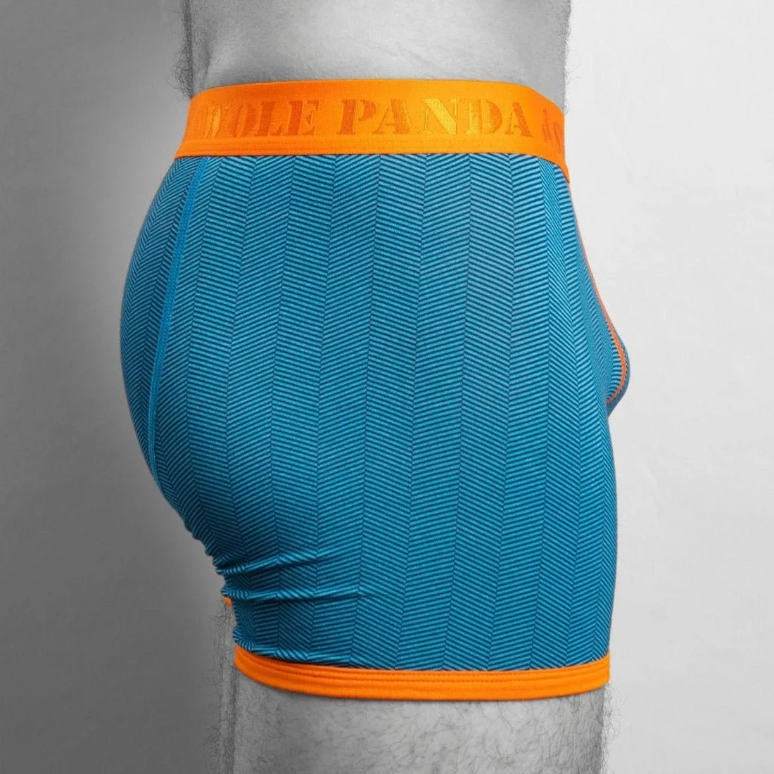Herringbone Bamboo Boxer Brief, Blue/orange - Image 2