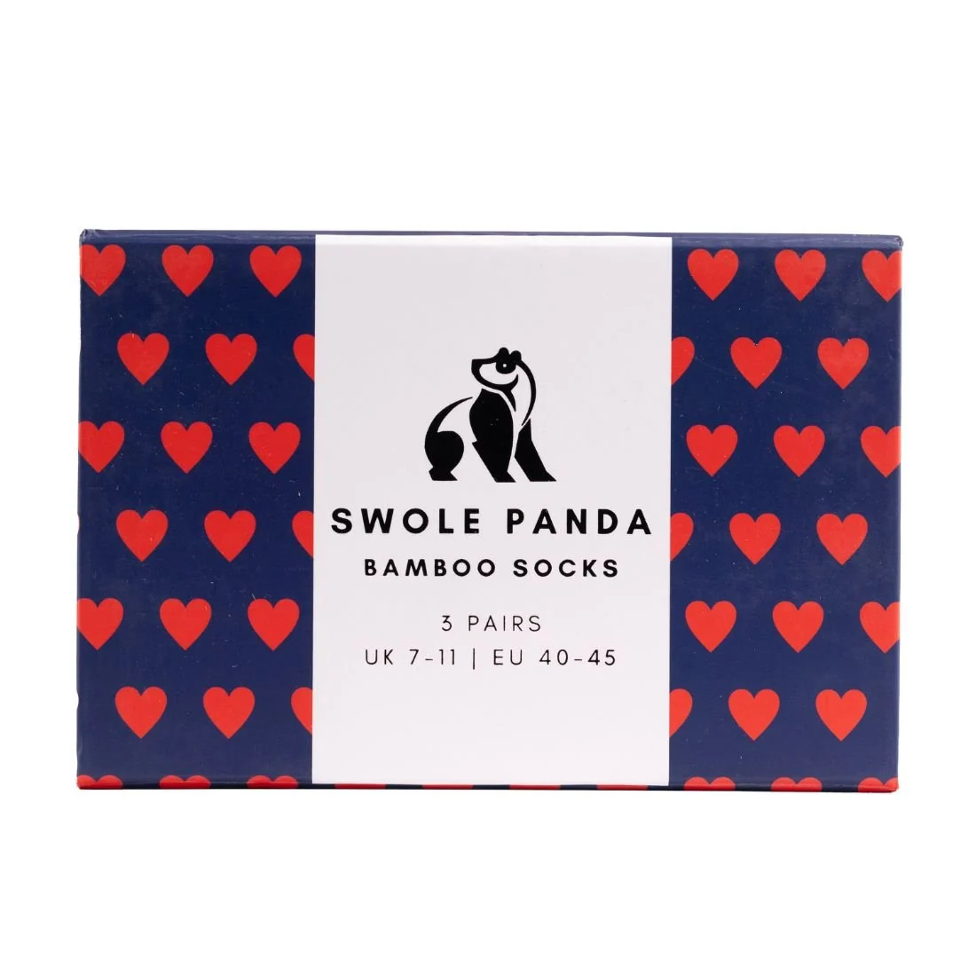3-Pack Love Hearts Bamboo Socks Gift Box, Blue/red - Image 4
