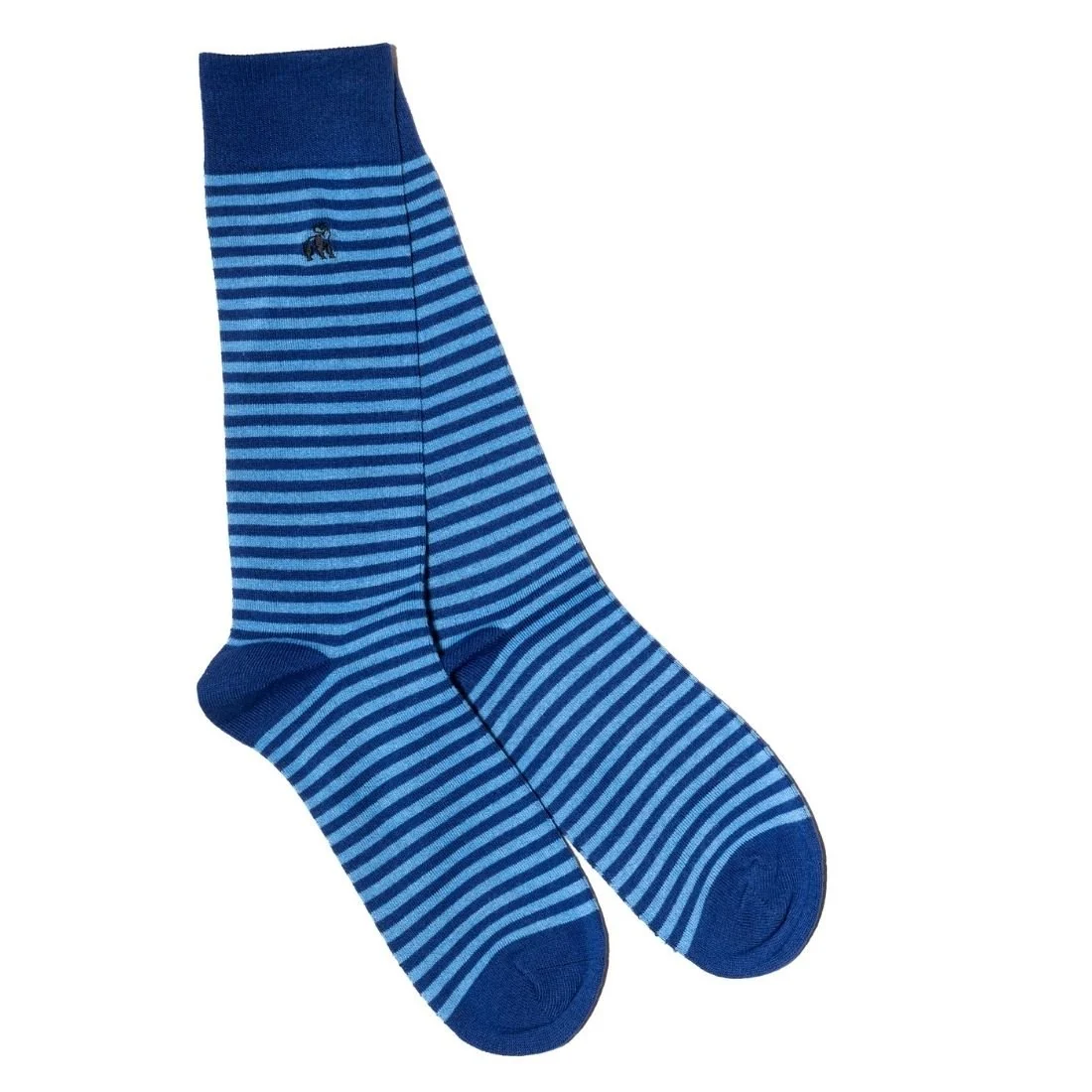 Narrow Stripes Bamboo Socks, Blue/navy