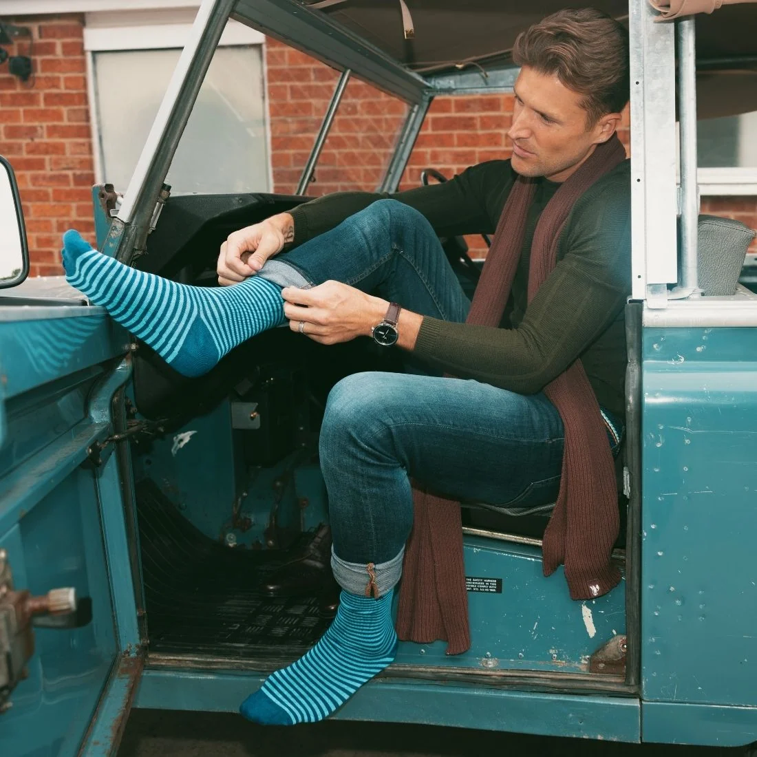 Narrow Stripes Bamboo Socks, Blue/navy - Image 2