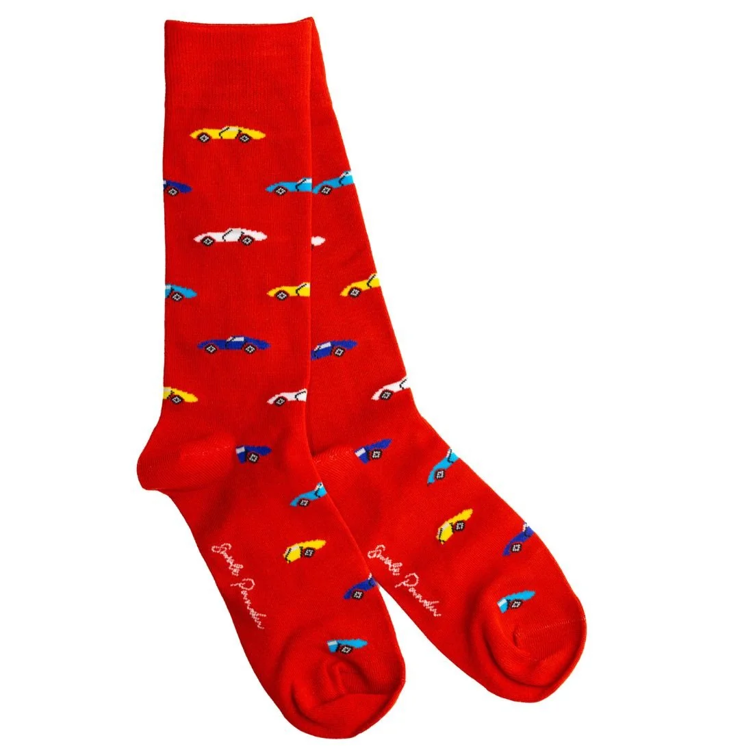 4-Pack Racing Cars Bamboo Socks Gift Box, Red/Black/Blue - Image 10