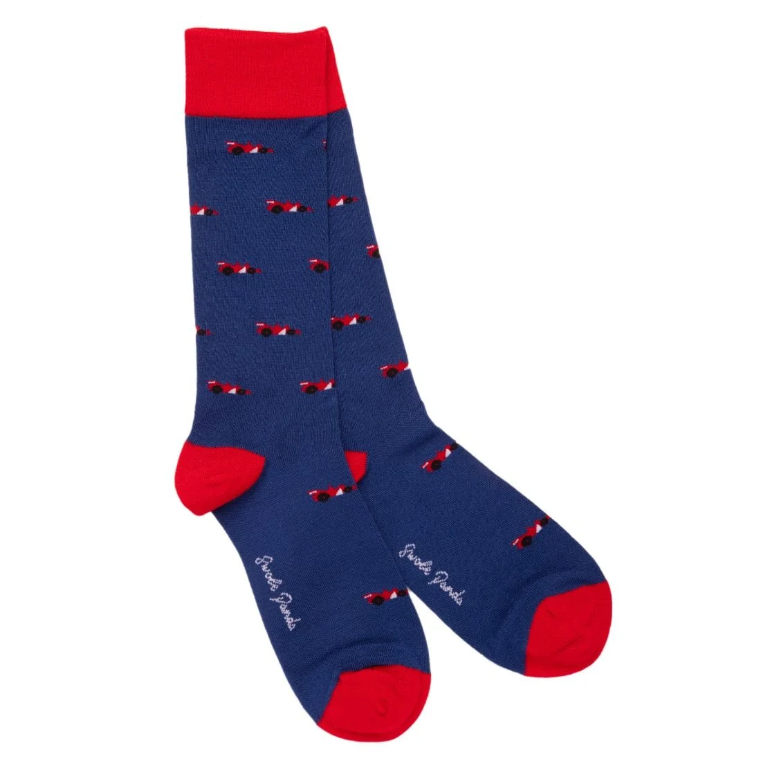 4-Pack Racing Cars Bamboo Socks Gift Box, Red/Black/Blue - Image 11