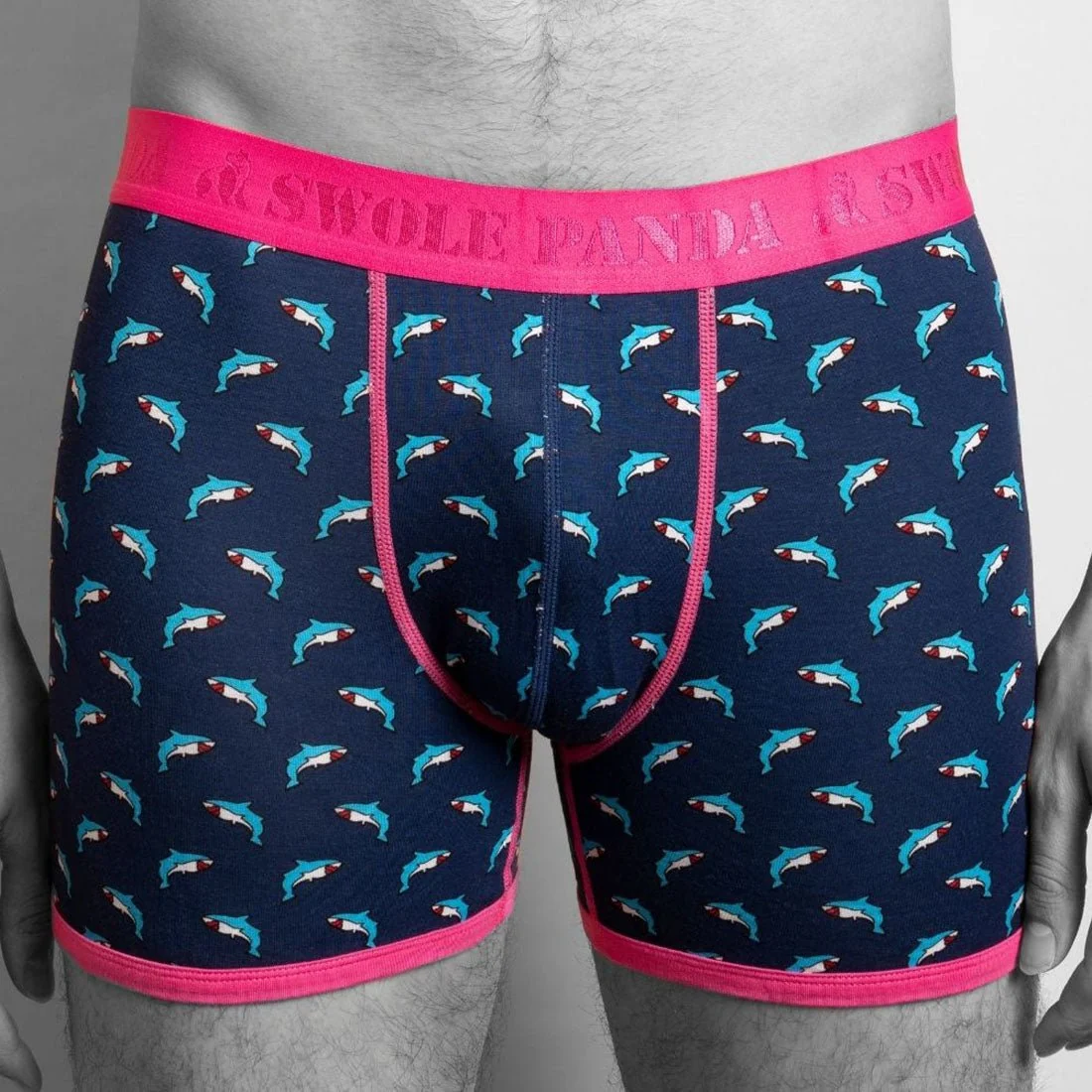 Sharks Bamboo Boxer Brief, Navy/pink