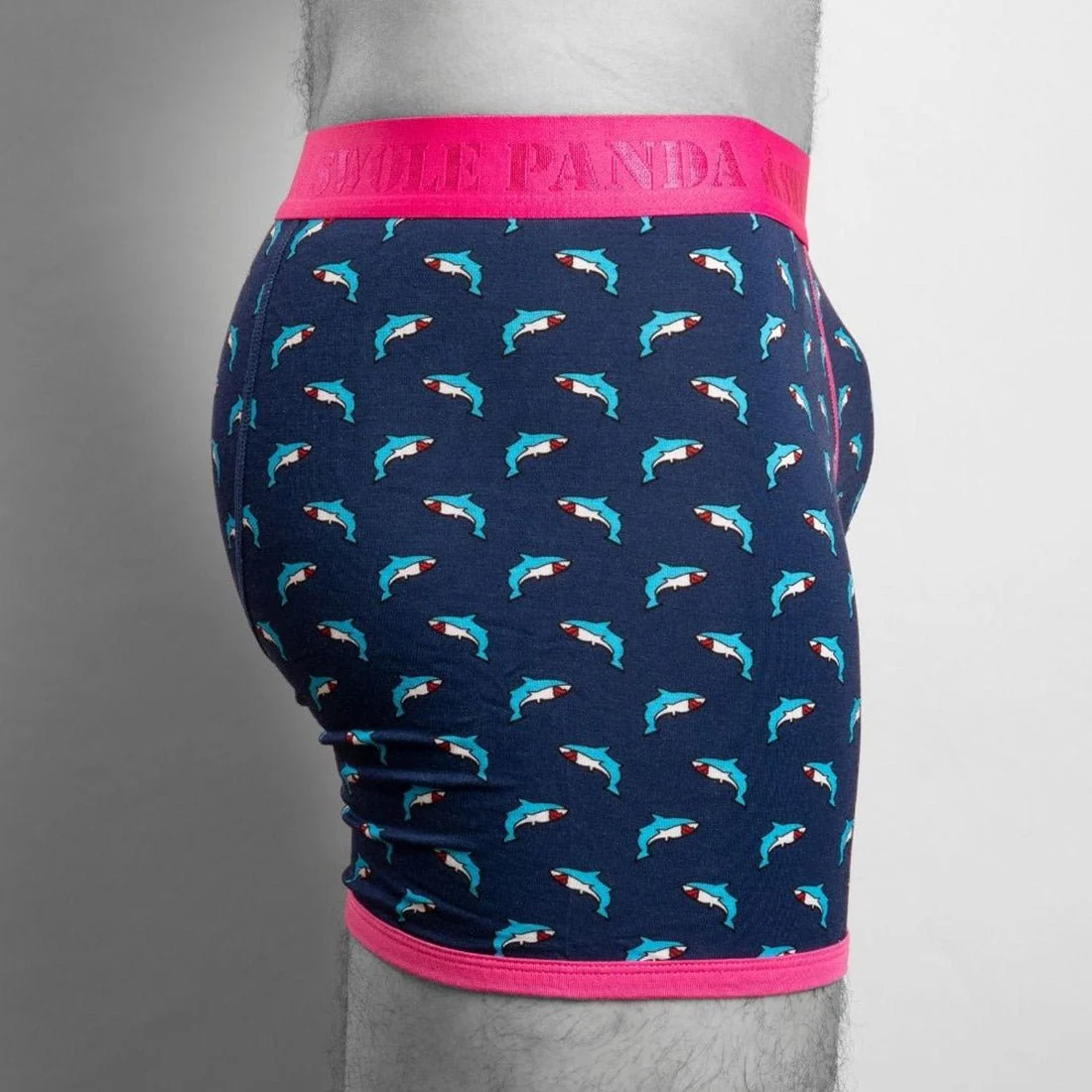 Sharks Bamboo Boxer Brief, Navy/pink - Image 2