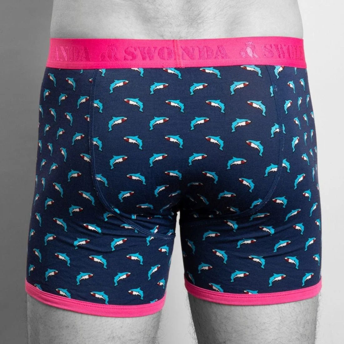 Sharks Bamboo Boxer Brief, Navy/pink - Image 3