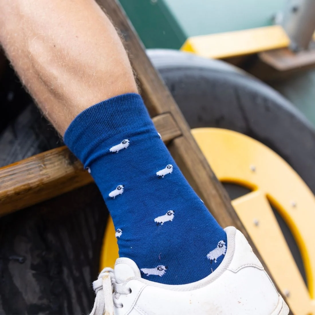 Sheep Bamboo Socks, Navy - Image 2