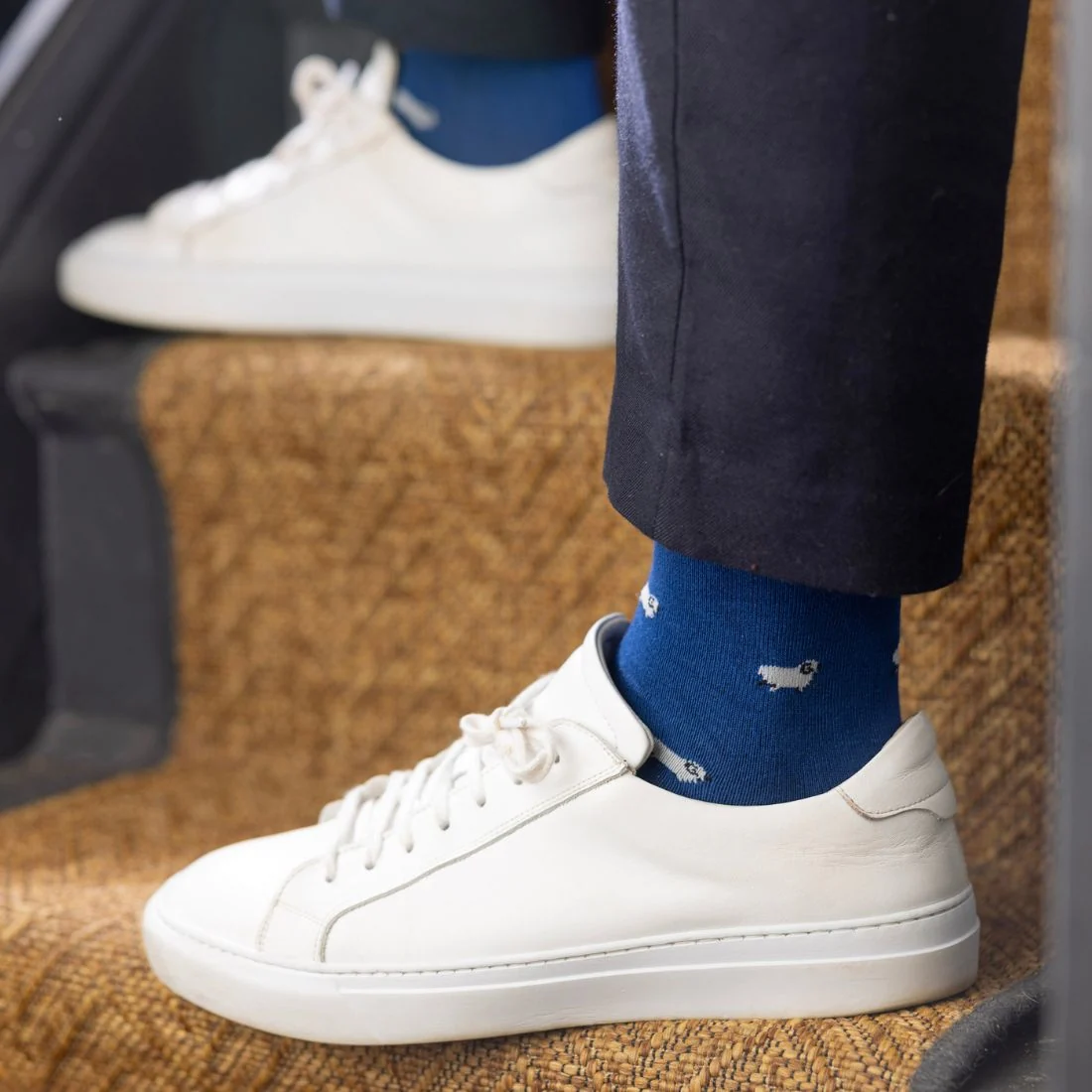 Sheep Bamboo Socks, Navy - Image 3