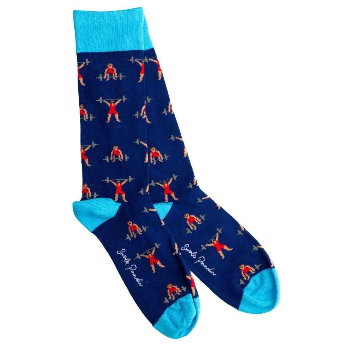 Weight Lifter Bamboo Socks, Blue
