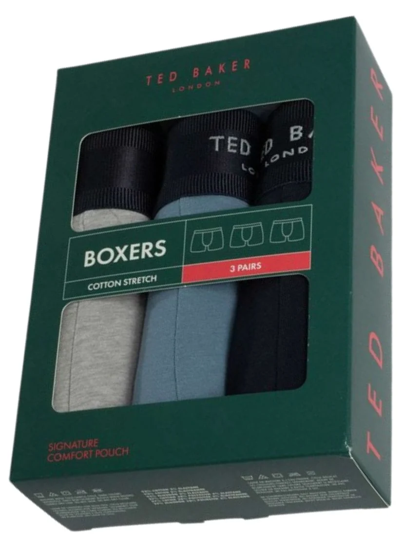 3-Pack Coloured Boxer Briefs, Navy/Grey/Blue - Image 2