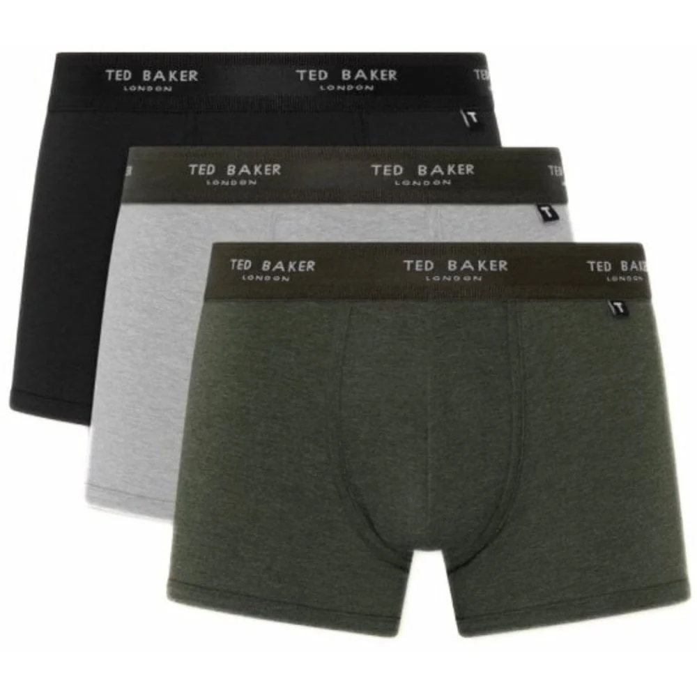 3-Pack Coloured Boxer Trunks, Black/Grey/Green - Image 3