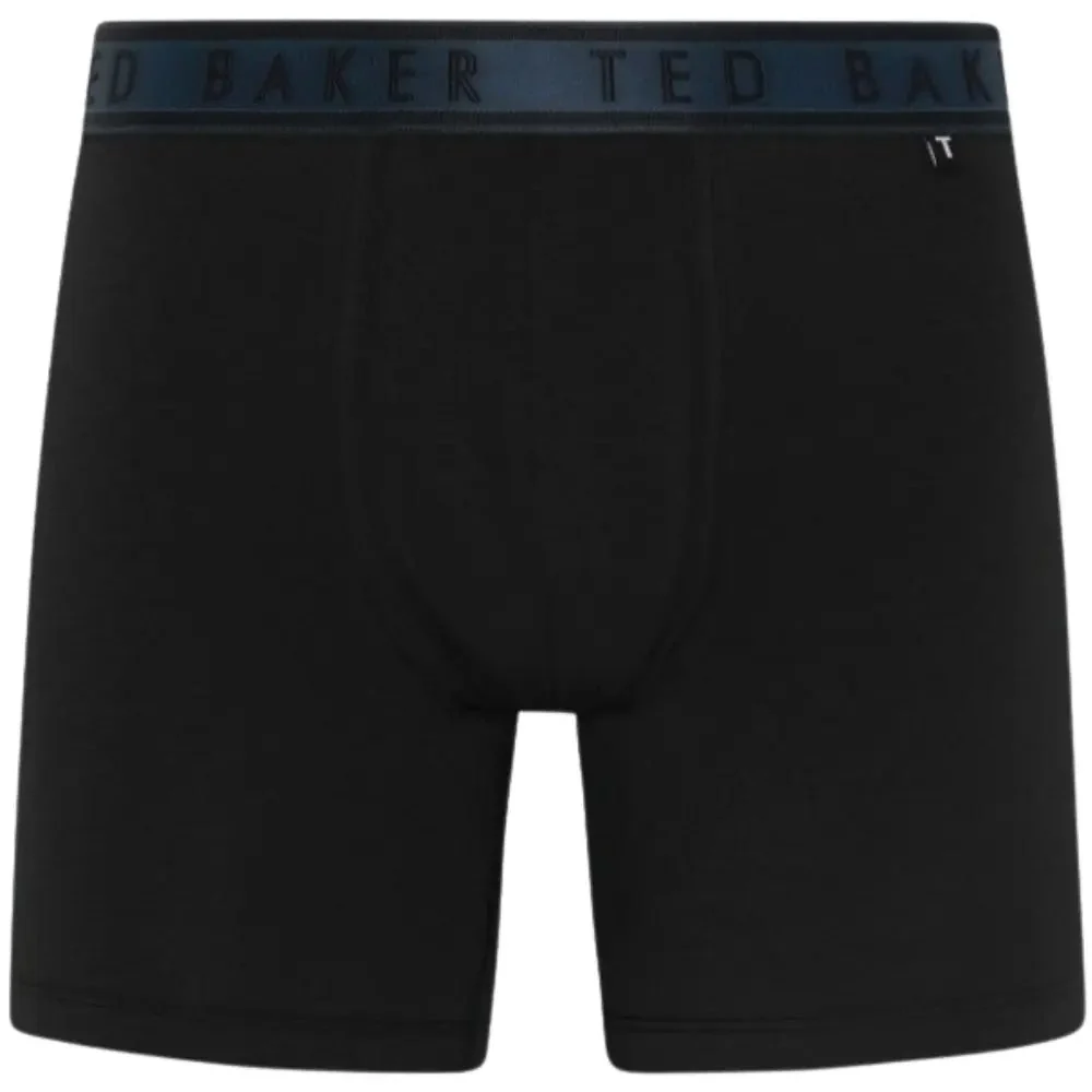 3-Pack Contrast Waistband Boxer Briefs, Black w/ blue/pool/burgundy - Image 2
