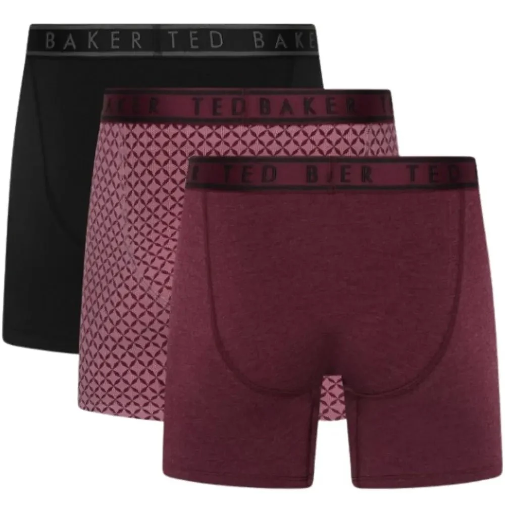 3-Pack Geo Print Boxer Briefs, Black/Claret - Image 6