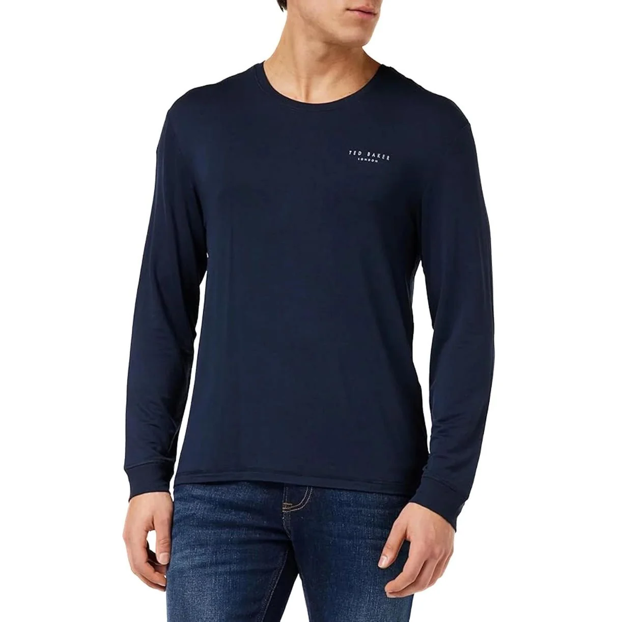 Long-Sleeved Luxe Modal Lounge Top, Navy