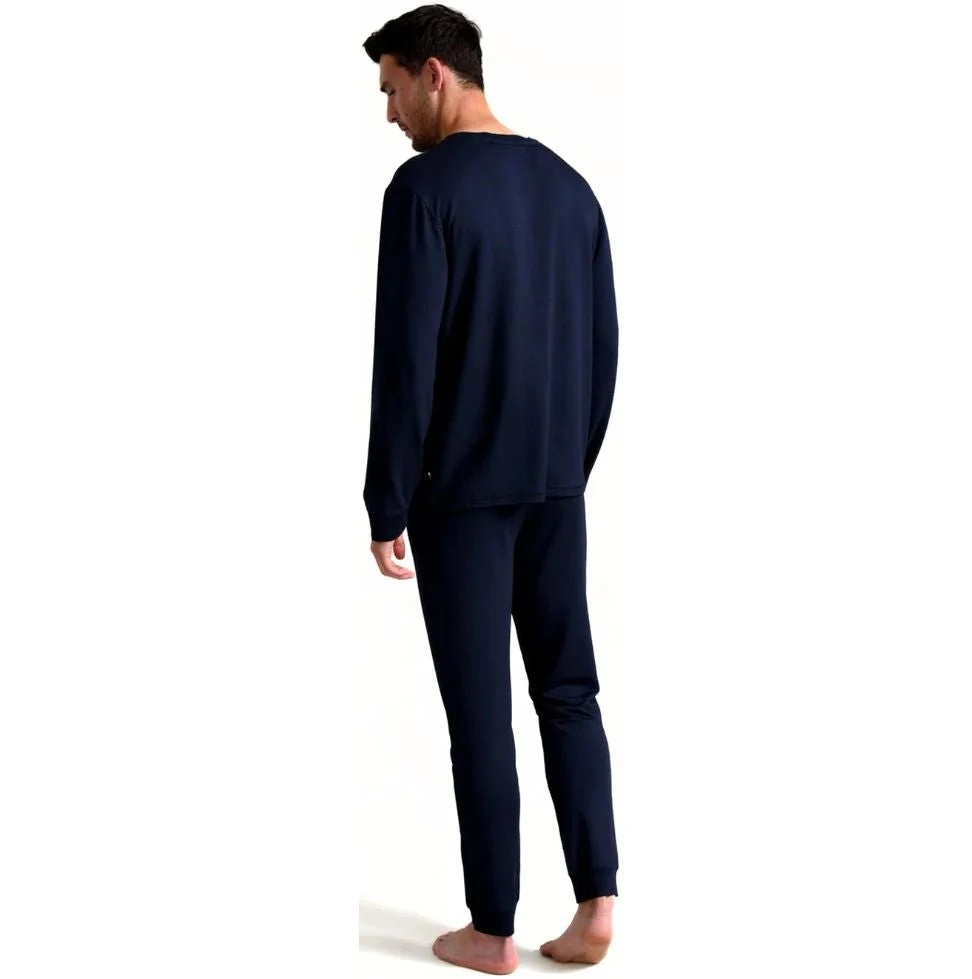 Long-Sleeved Luxe Modal Lounge Top, Navy - Image 4