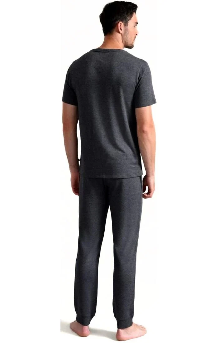 Luxe Modal Lounge T-Shirt, Grey Heather - Image 2