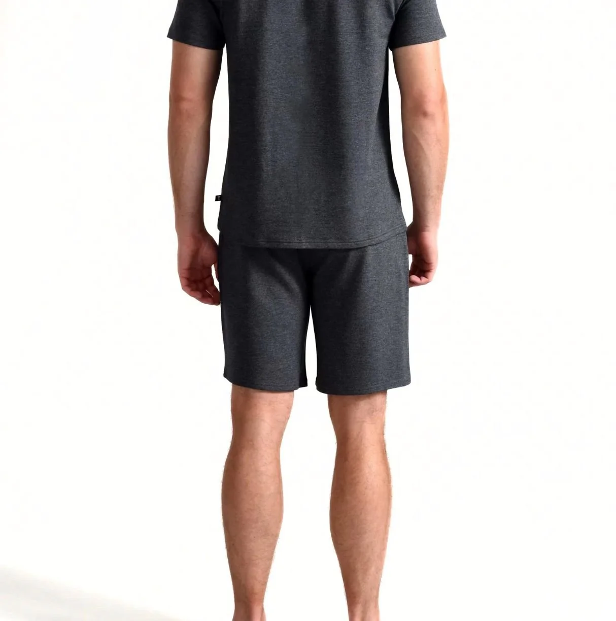 Luxe Modal Lounge Jogging Shorts, Grey Heather - Image 2