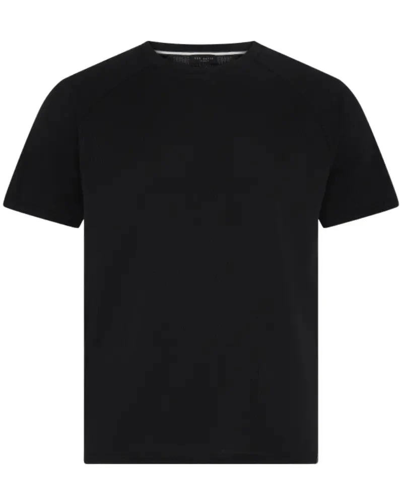 Waffle T-Shirt & Shorts Lounge Set, Black - Image 3