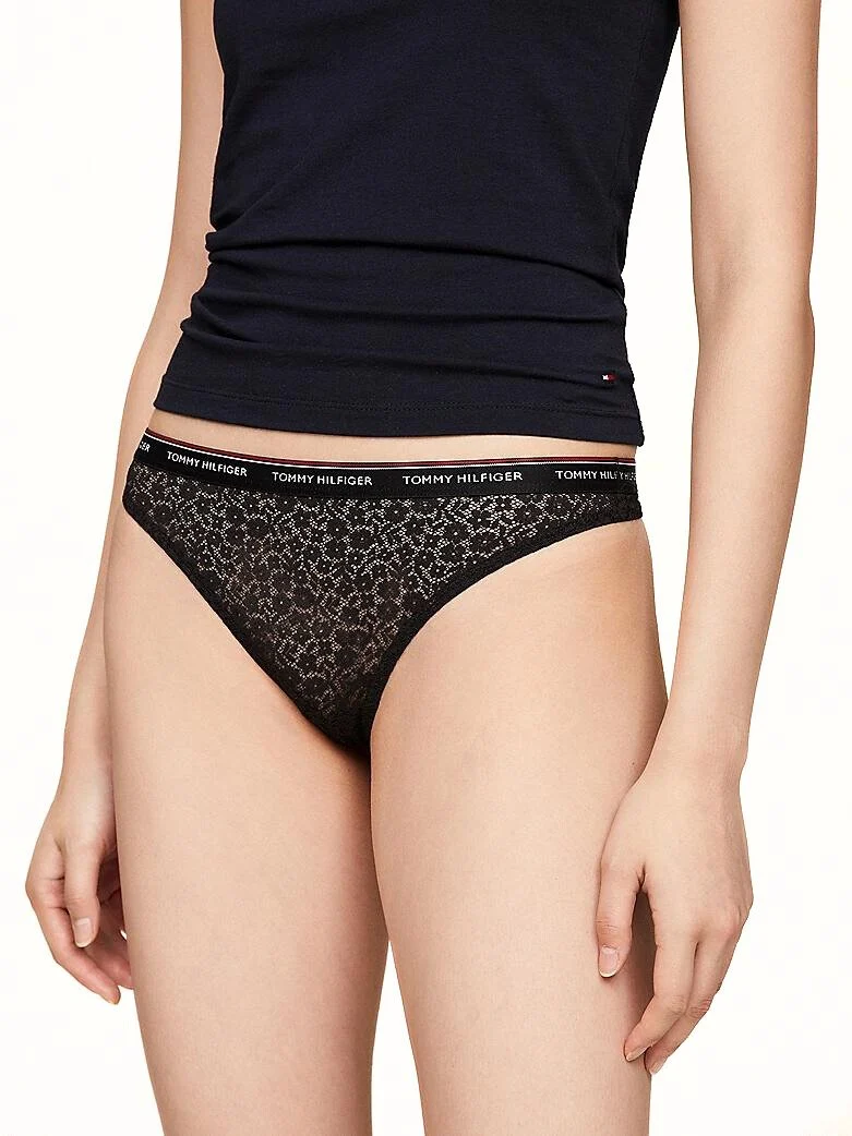 3-Pack Premium Essential Lace Thongs, Black/White/Light Pink - Image 6