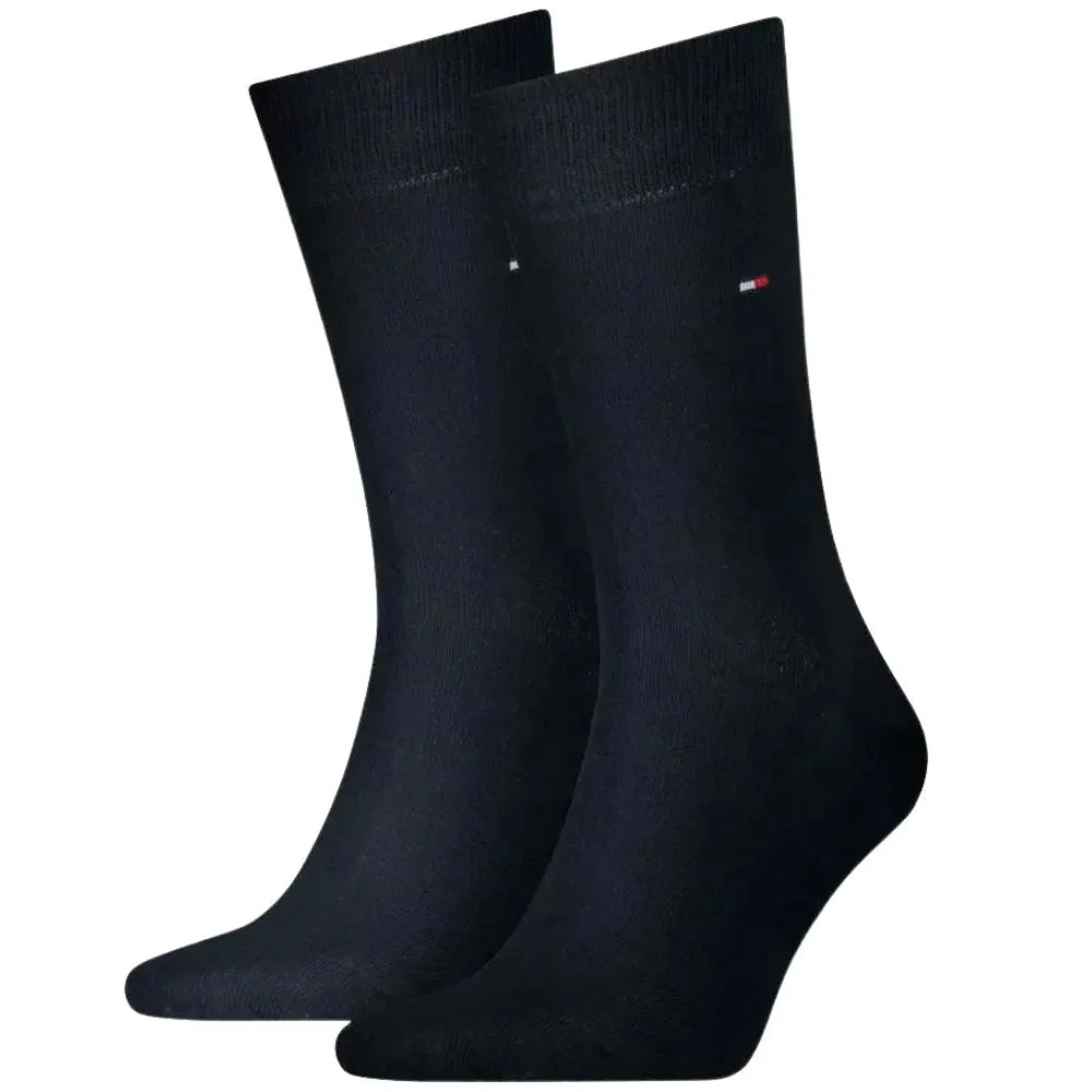 2-Pack Classic Embroidered Logo Socks, Dark Navy