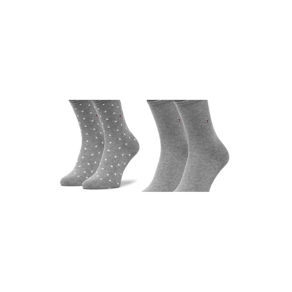 2-Pack Dots Pattern Women's Socks, Middle Grey Melange - Image 4