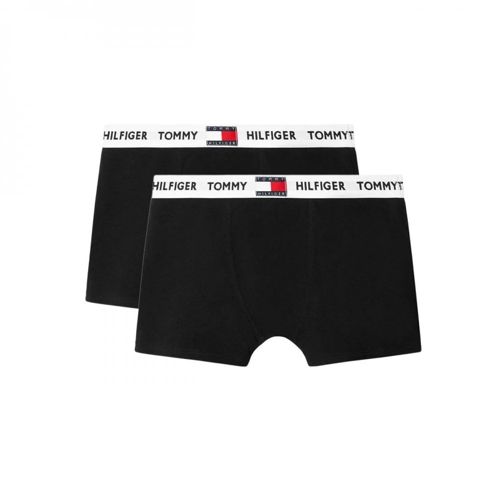 2-Pack Flag Logo Boys Boxer Trunks, Black - Image 4