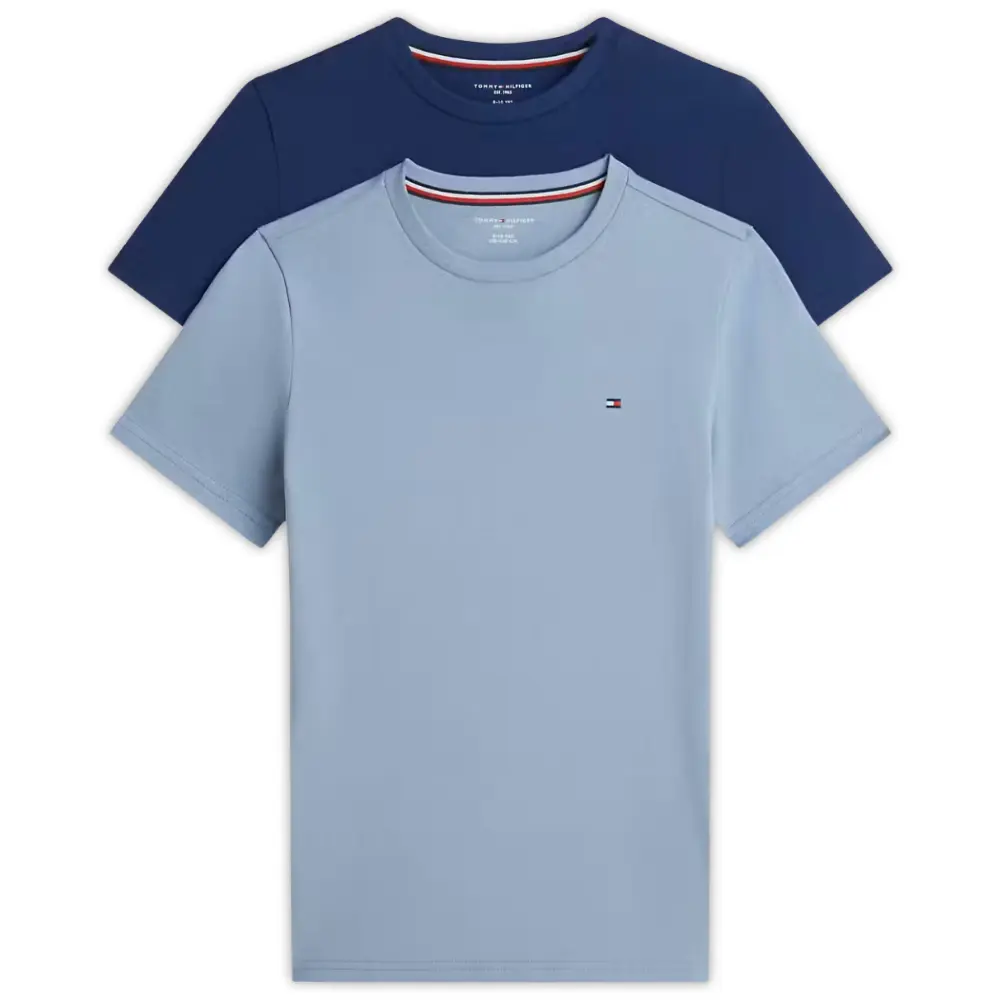 2-Pack Flag Logo Boys T-Shirts, Brisk Blue / Preppy Navy