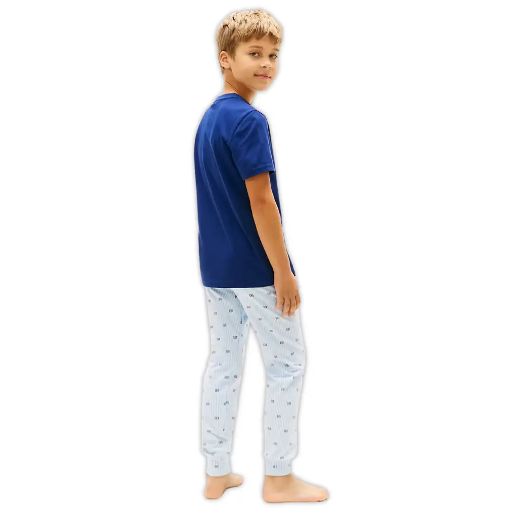2-Pack Flag Logo Boys T-Shirts, Brisk Blue / Preppy Navy - Image 5