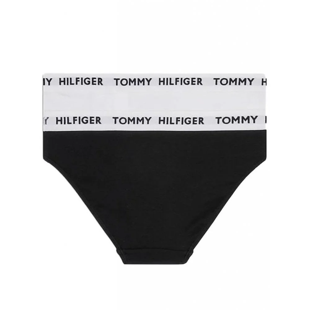 2-Pack Girls Flag Logo Bikini Briefs, Black/White - Image 3