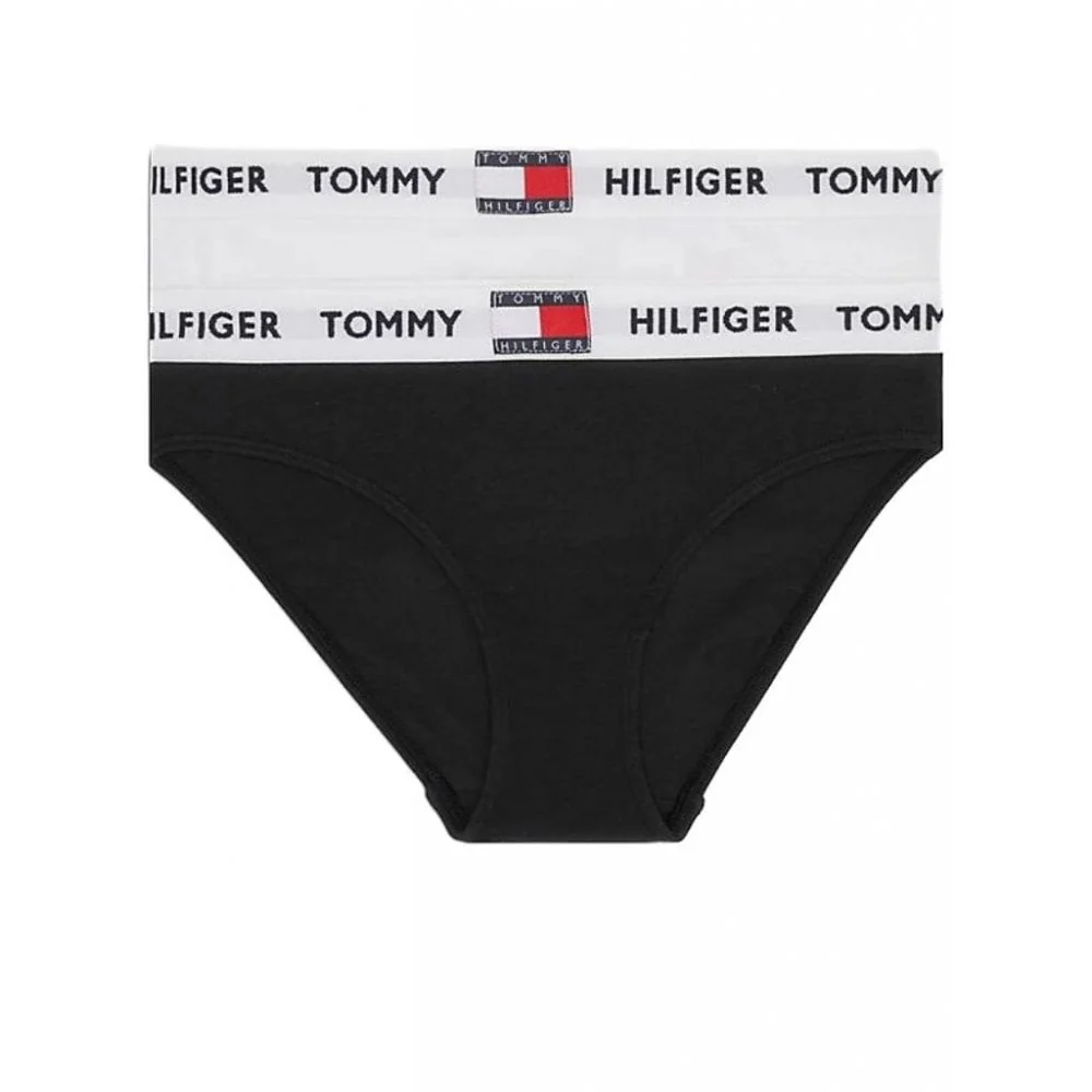 2-Pack Girls Flag Logo Bikini Briefs, Black/White - Image 5