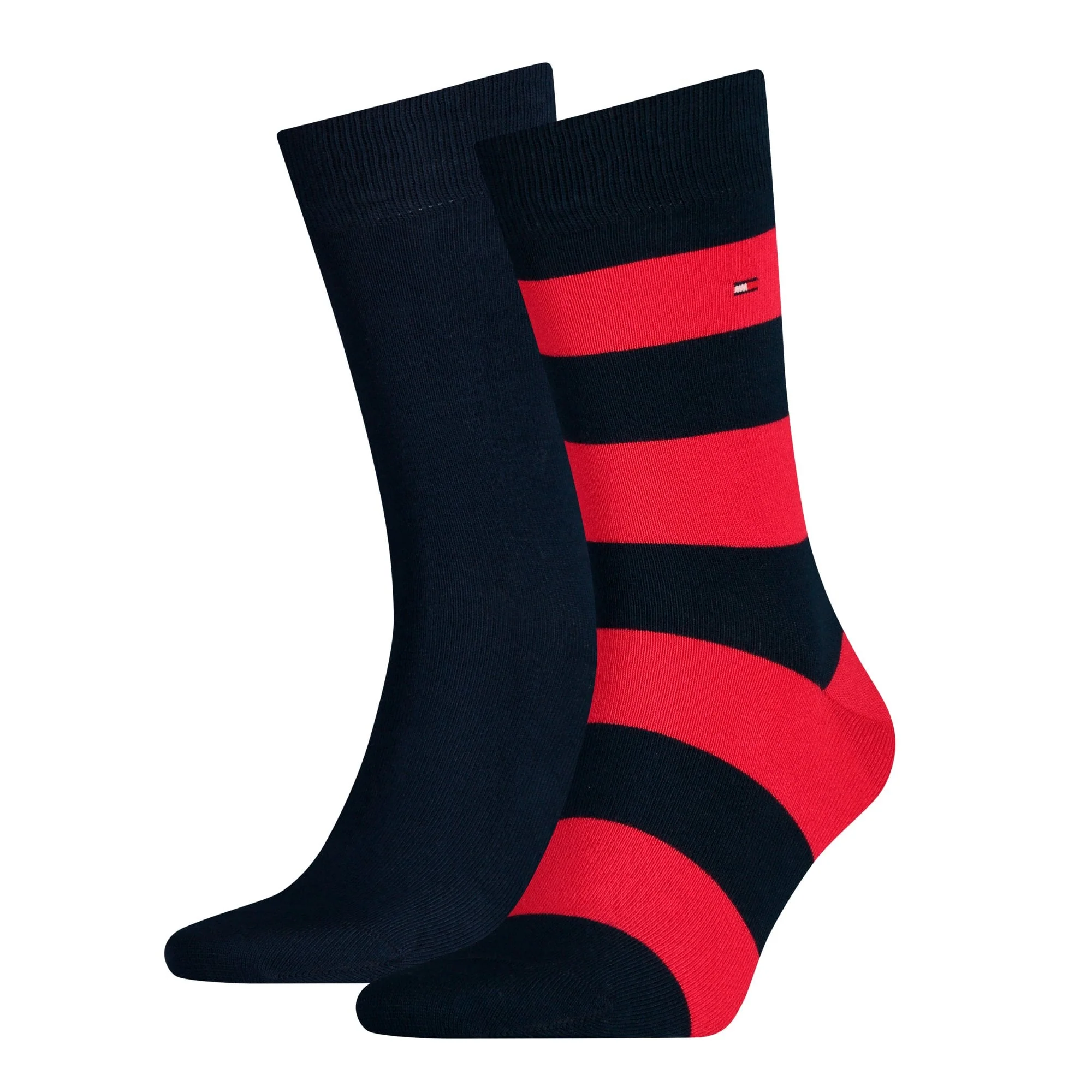 2-Pack Rugby Stripe Socks, Red/Navy - Image 4