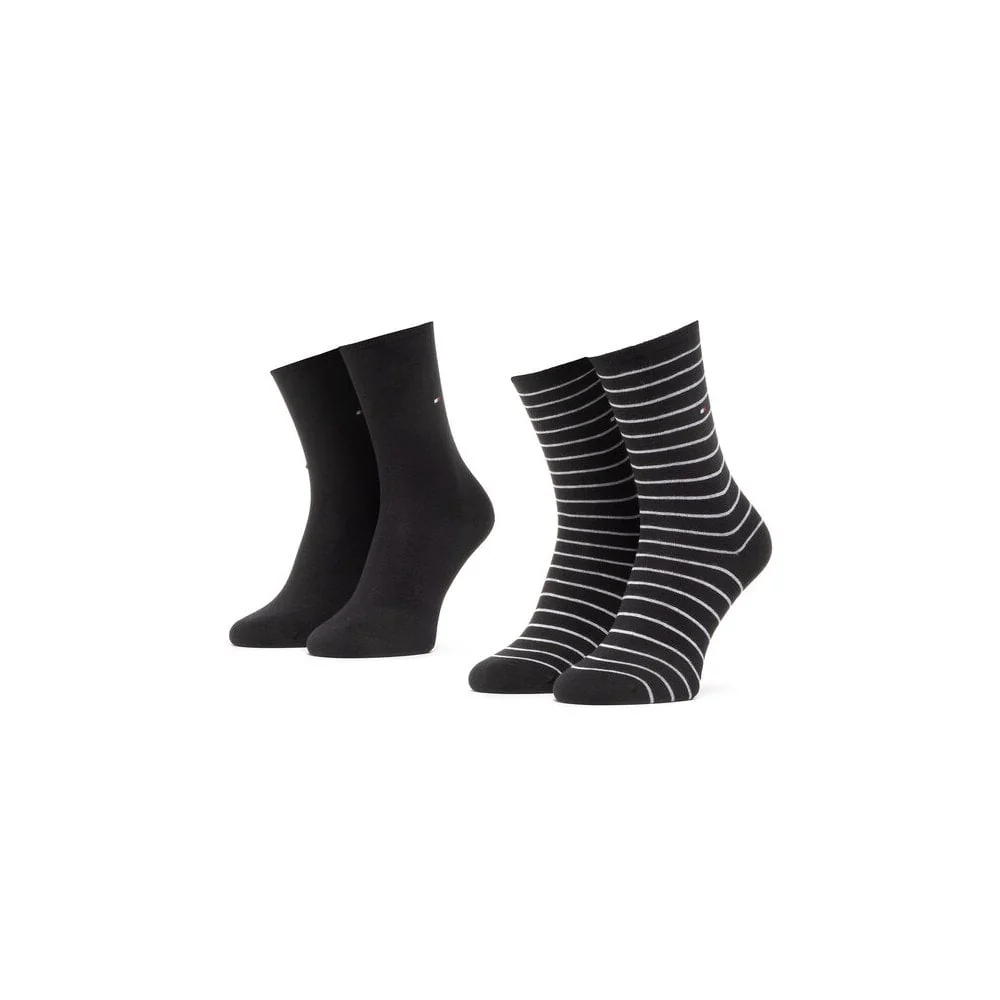 2-Pack Small Stripe Women's Socks, Black - Image 3