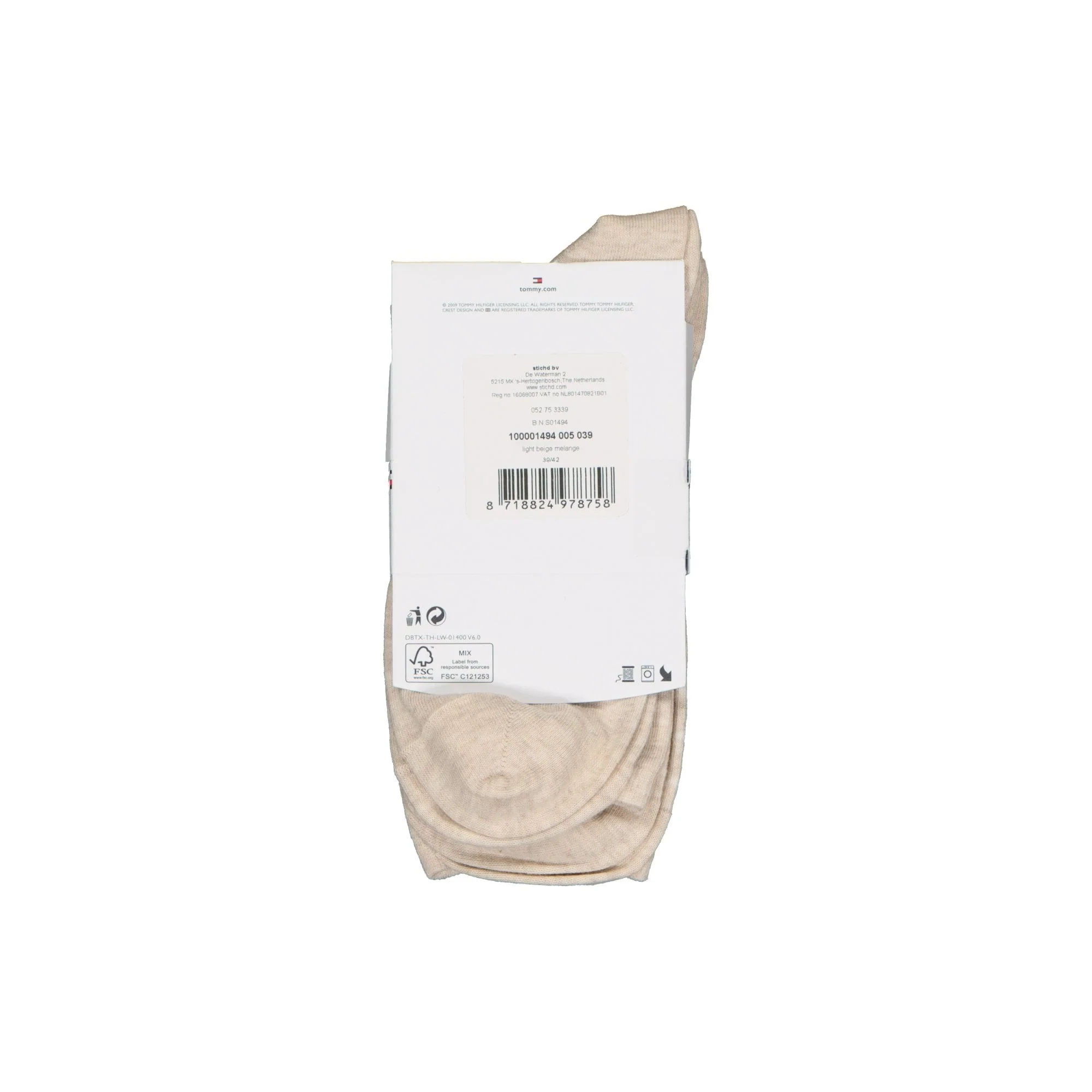2-Pack Small Stripe Women's Socks, Light Beige Melange - Image 4
