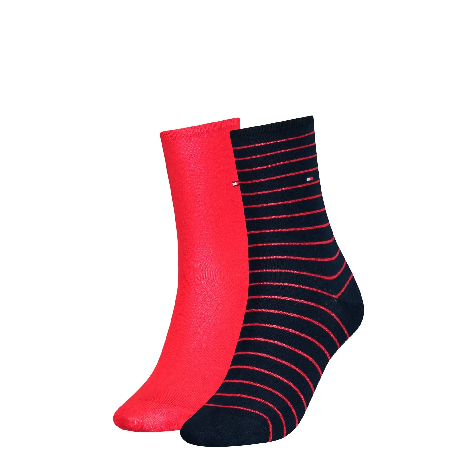 2-Pack Small Stripe Women's Socks, Red/Navy - Image 6