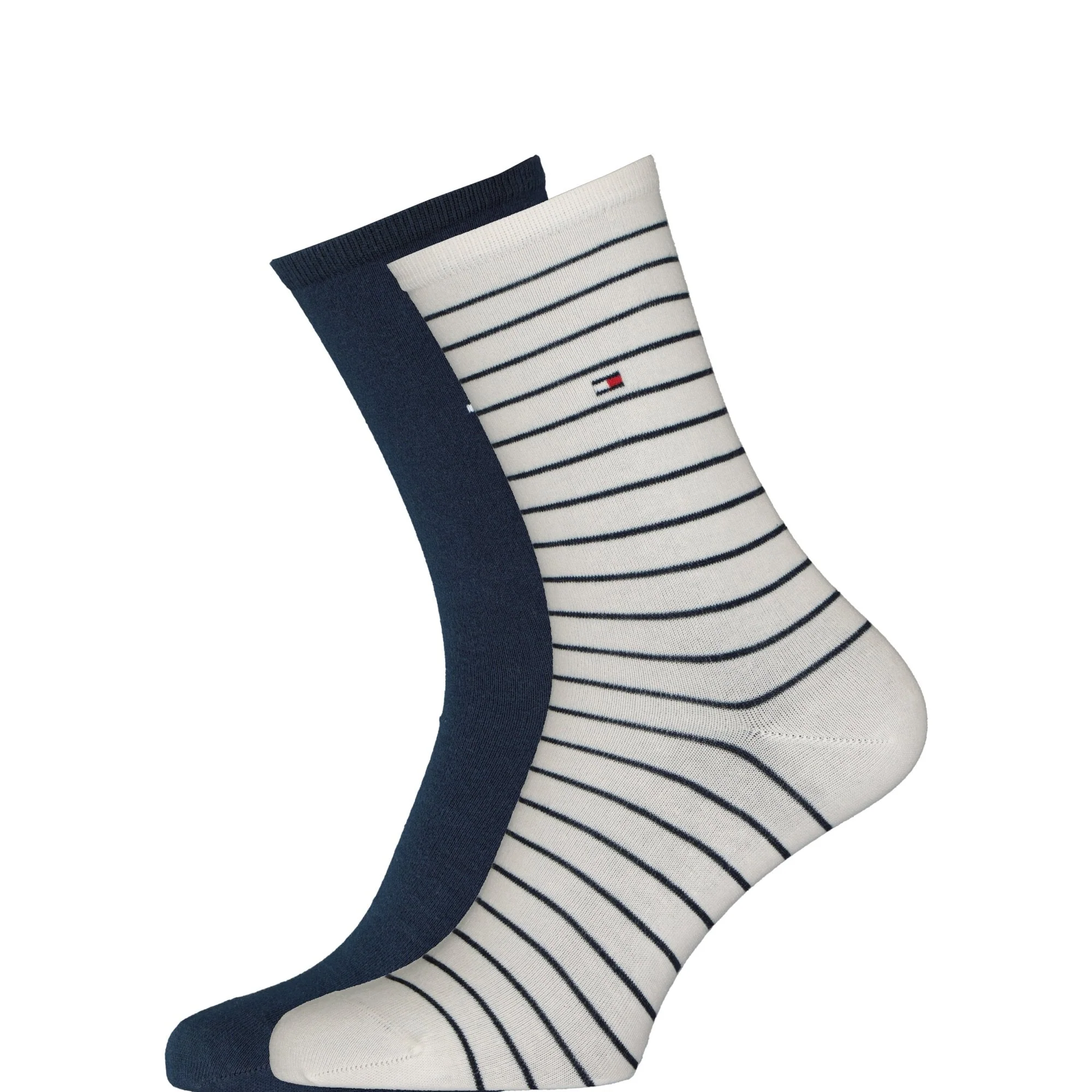 2-Pack Small Stripe Women's Socks, White/Navy - Image 5