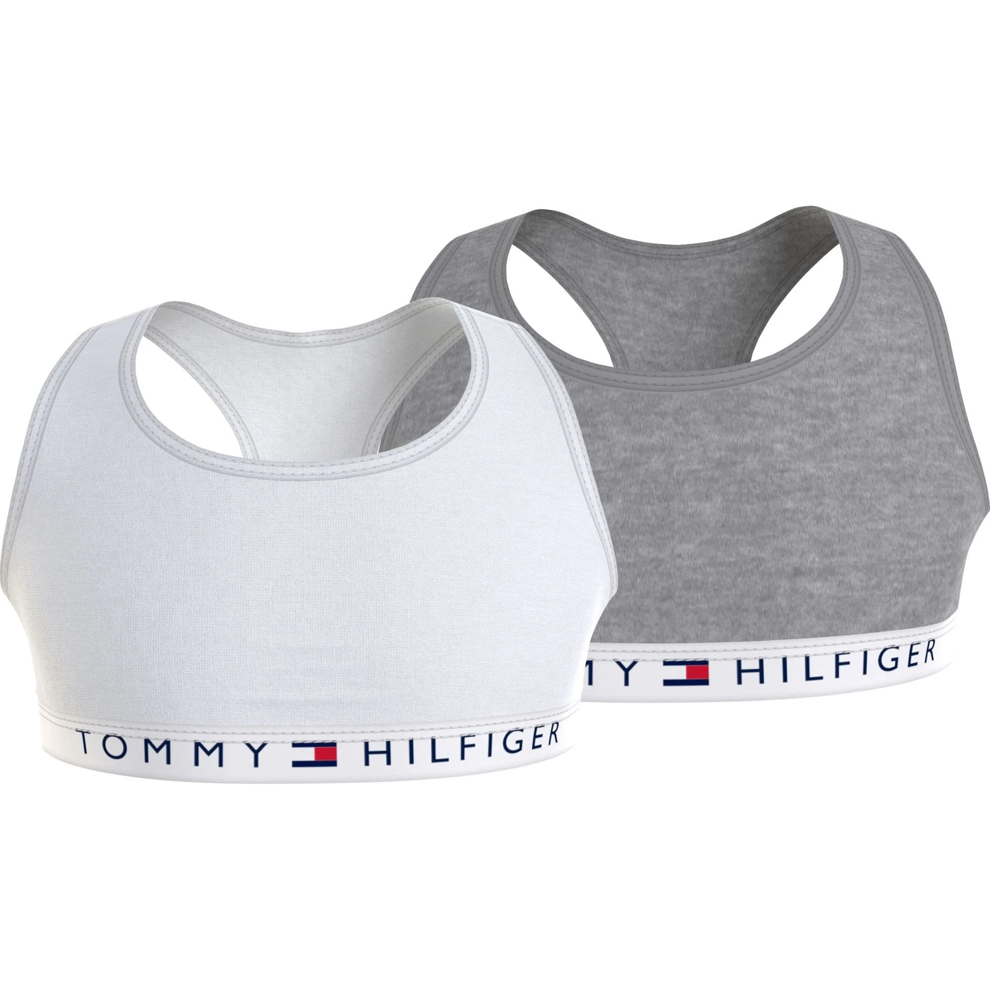2-Pack TH Original Girls Racerback Bralettes, Grey/White - Image 4