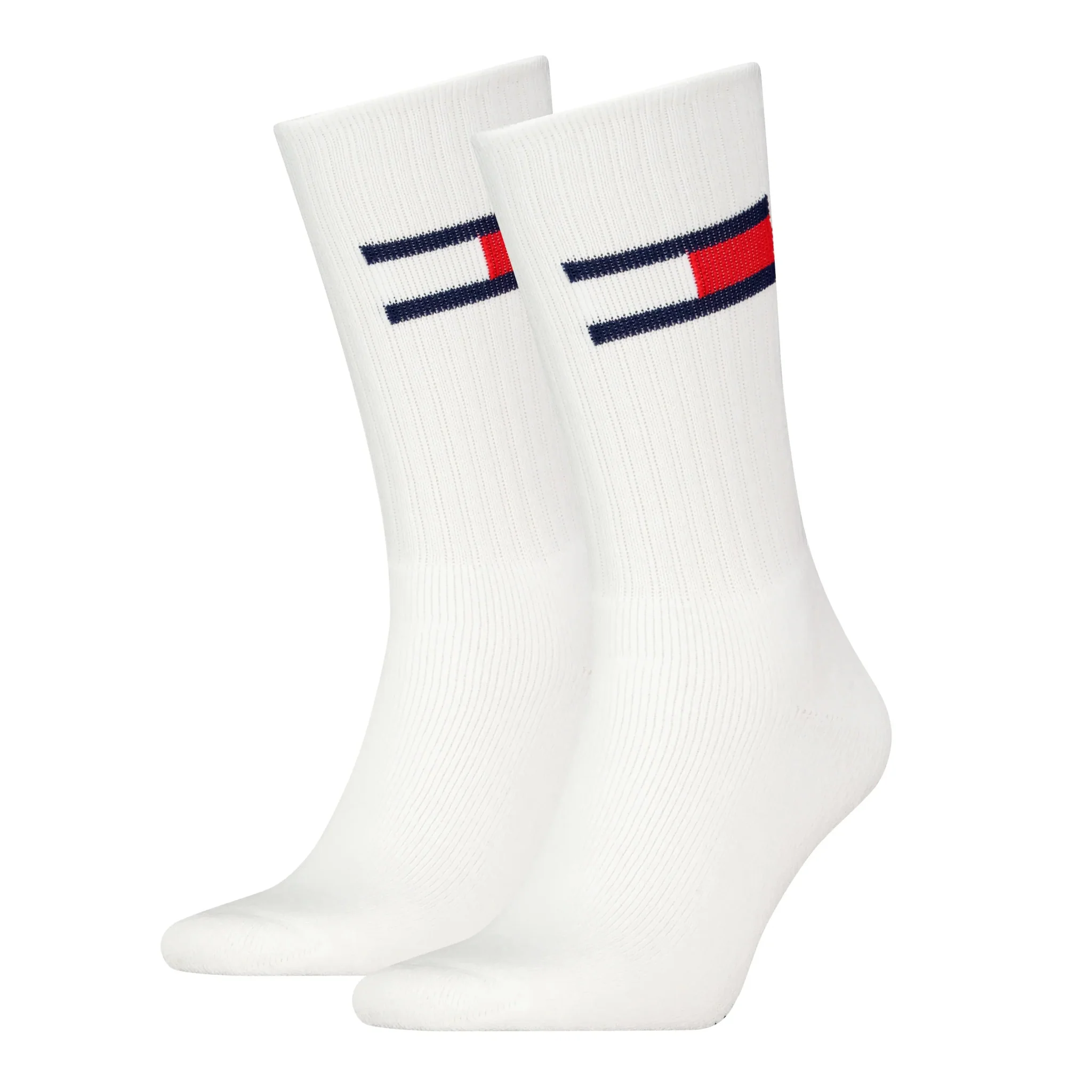 2-Pack Tommy Jeans Flag Logo Sports Socks, White