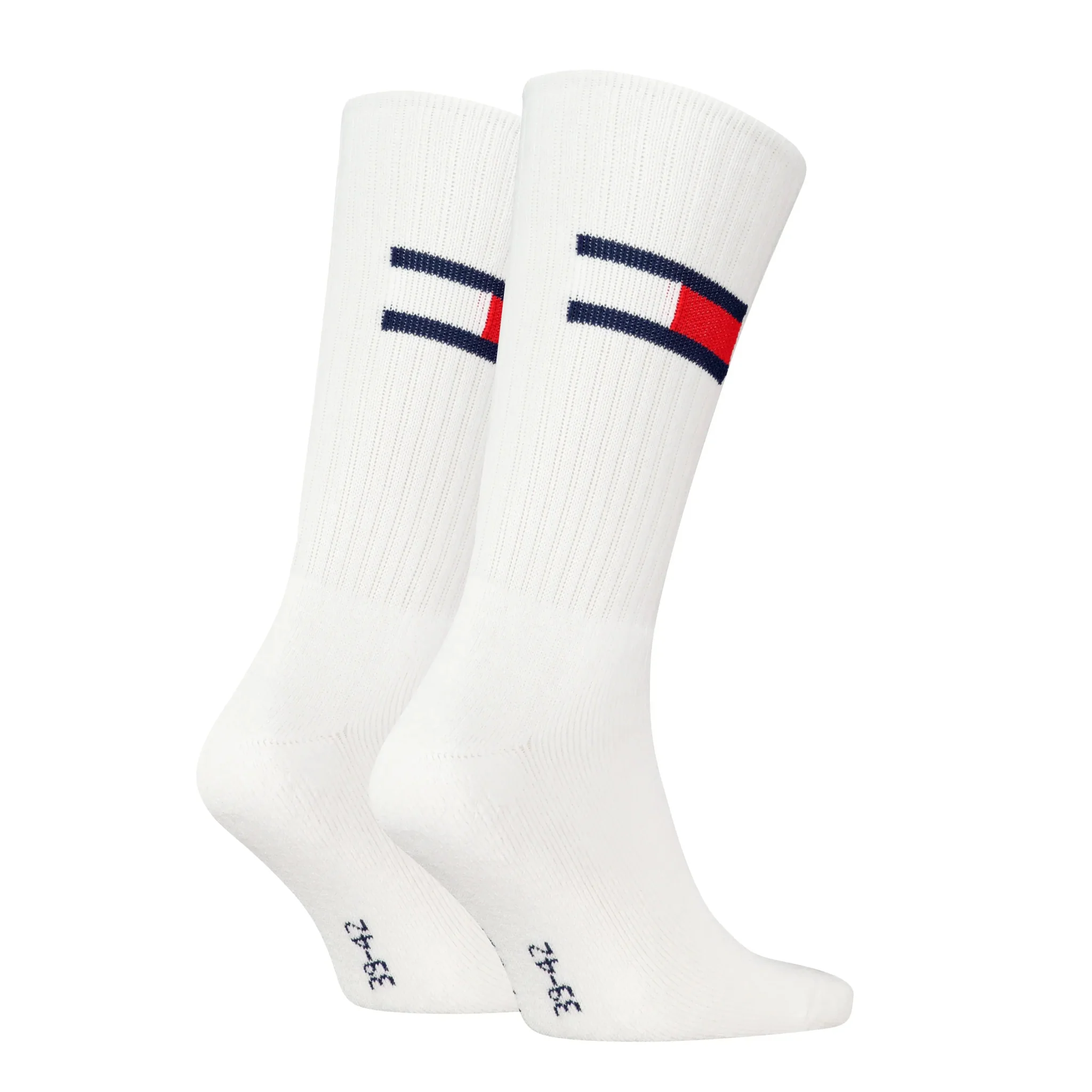 2-Pack Tommy Jeans Flag Logo Sports Socks, White - Image 2