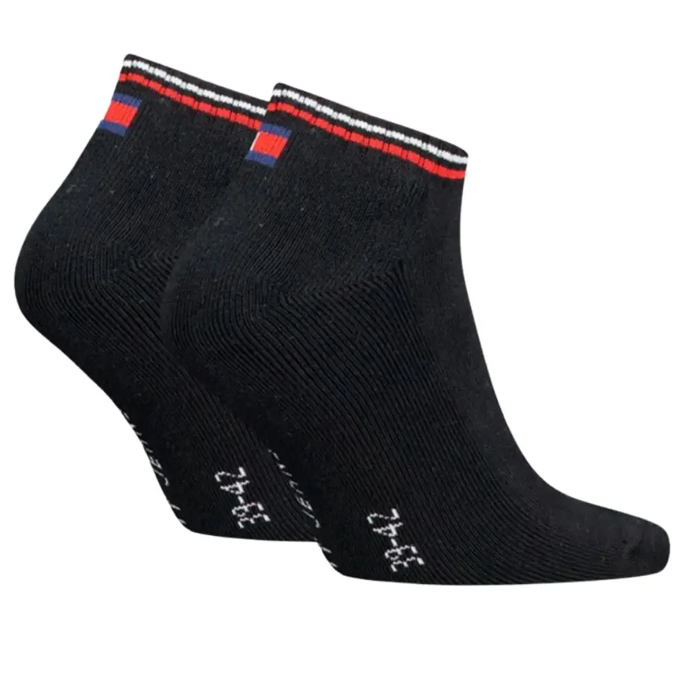 2-Pack Tommy Jeans Logo Sports Trainer Socks, Black - Image 2