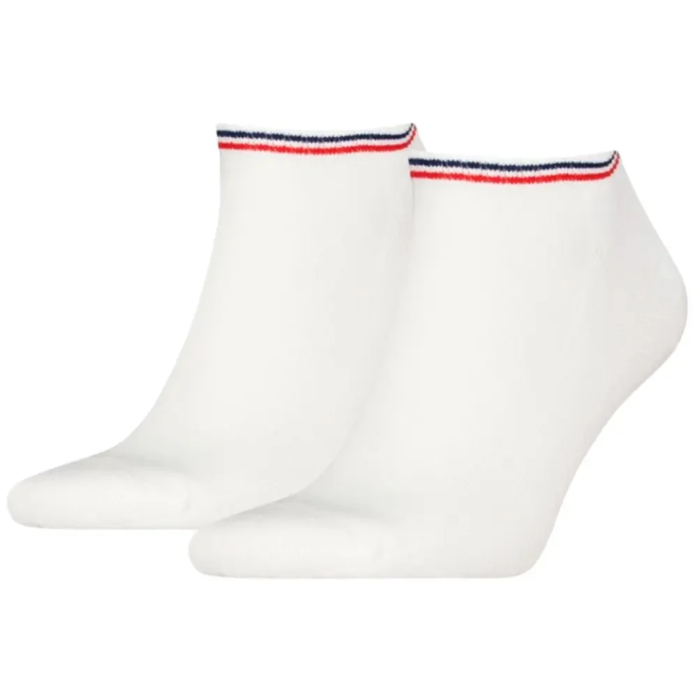 2-Pack Tommy Jeans Logo Sports Trainer Socks, White