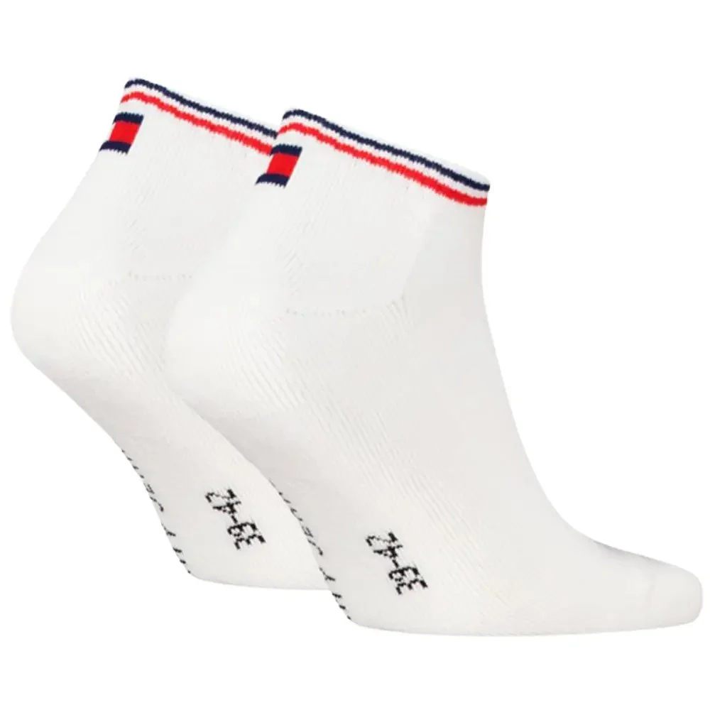 2-Pack Tommy Jeans Logo Sports Trainer Socks, White - Image 2