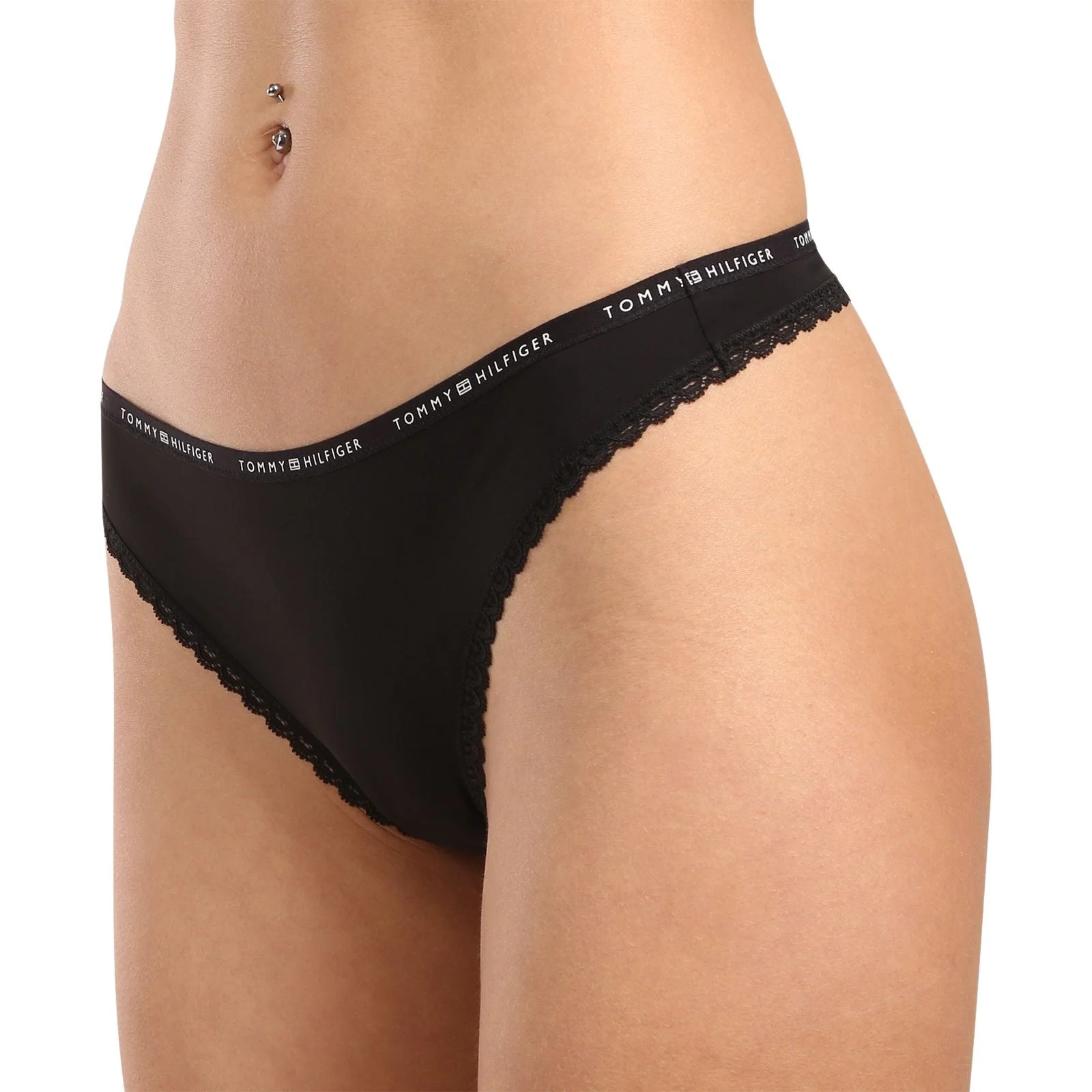3-Pack Classic Logo Lace Thongs, Black - Image 5
