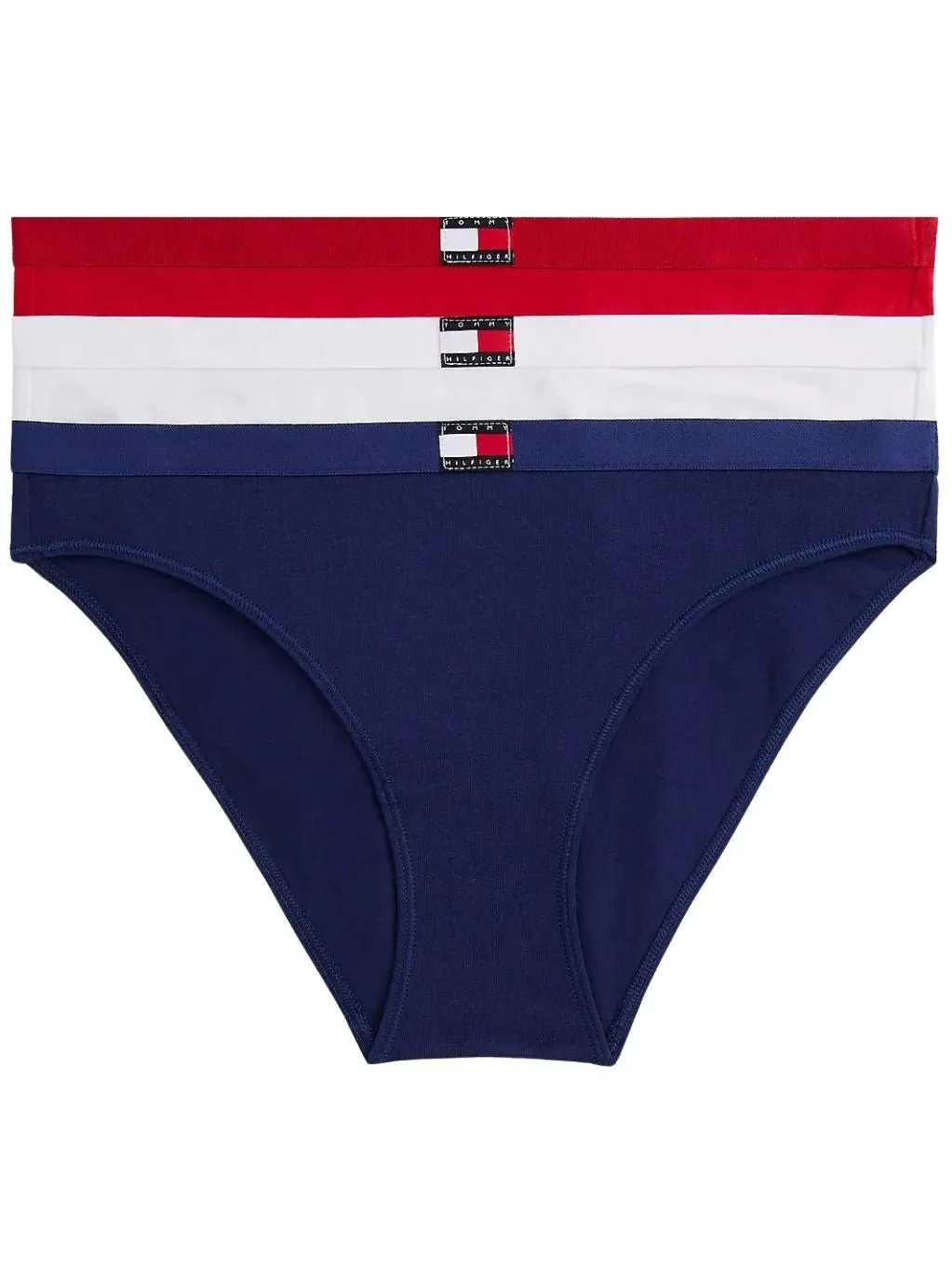 3-Pack Heritage Badge Bikini Briefs, Red/White/Navy