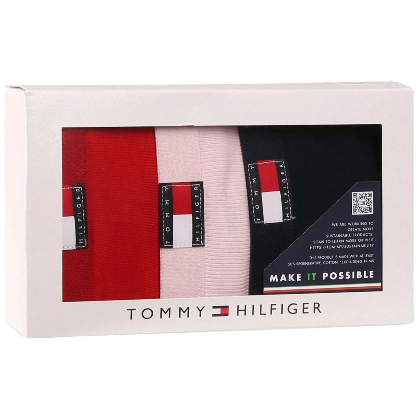 3-Pack Heritage Badge Thongs, Red/Pink/Navy - Image 12