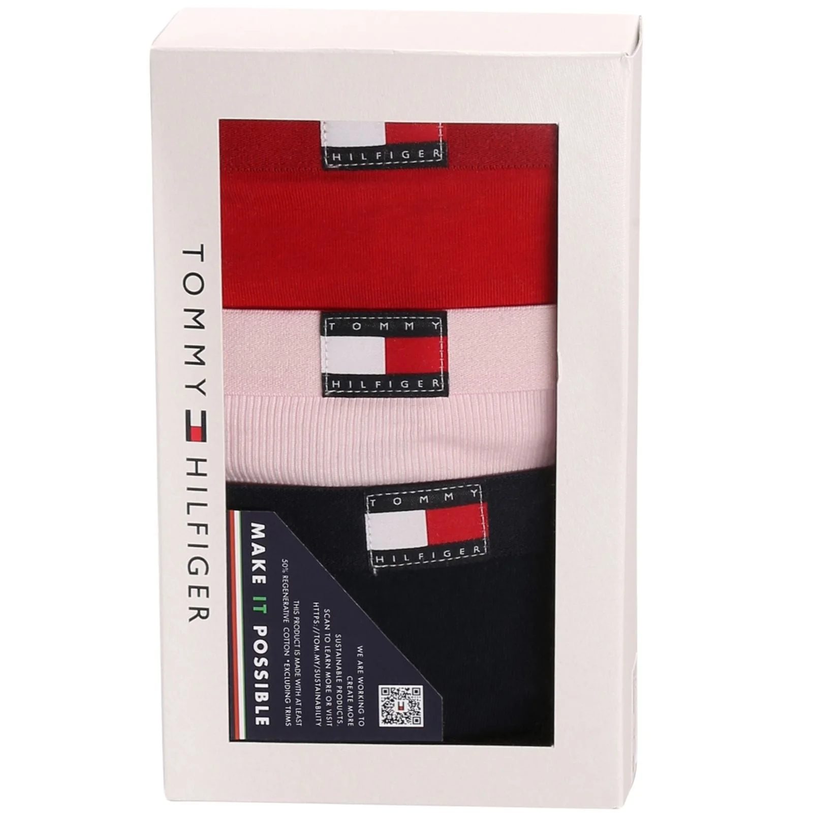 3-Pack Heritage Badge Thongs, Red/Pink/Navy - Image 2