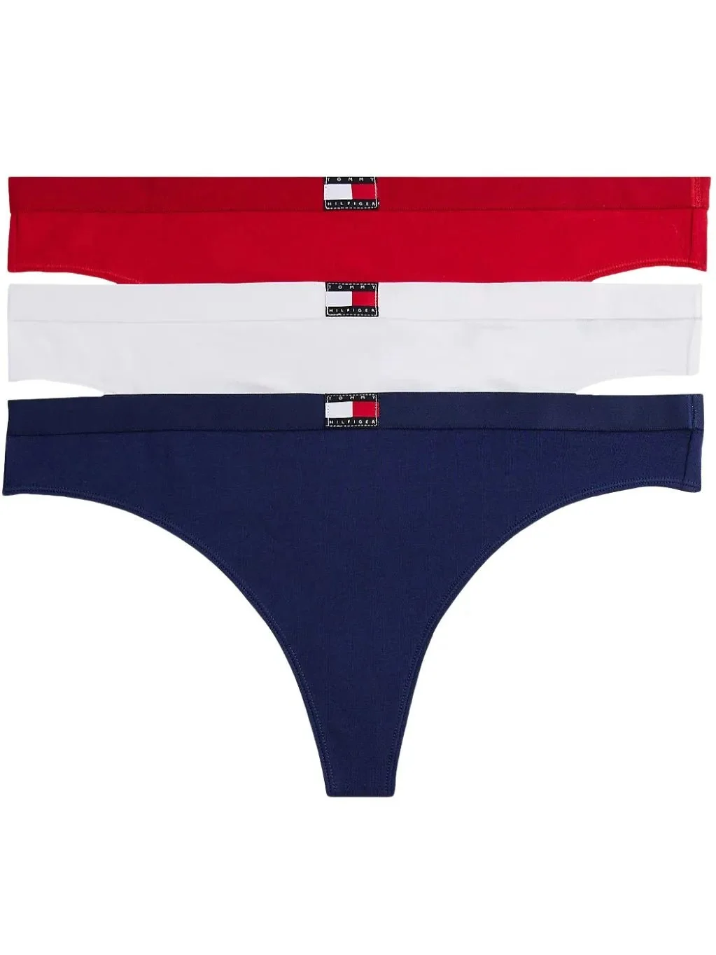 3-Pack Heritage Badge Thongs, Red/White/Navy