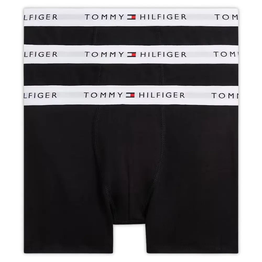 3-Pack Heritage Logo Boys Boxer Trunks, Black