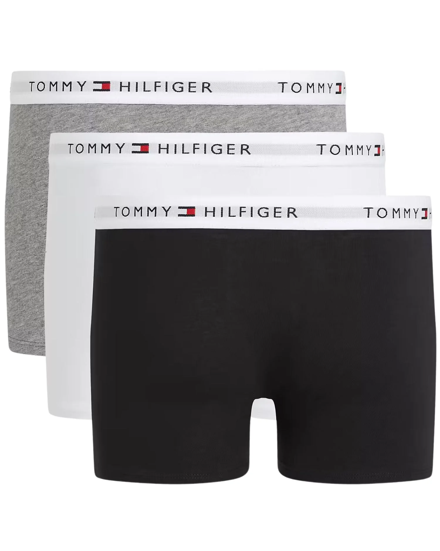3-Pack Heritage Logo Boys Boxer Trunks, Black/White/Grey - Image 3